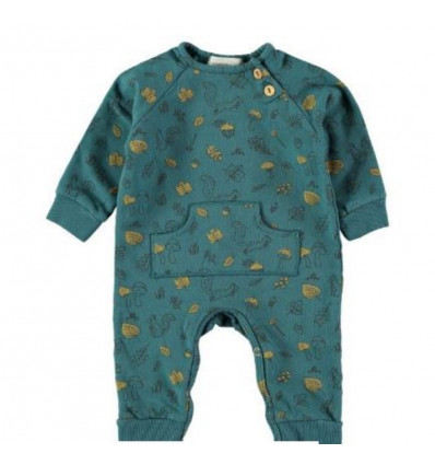 MAX PRINT FLEECE PLAYSUIT GREEN 1/3M 21