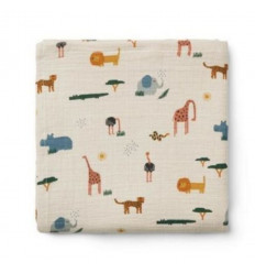 BEN MUSLIN SWADDLE PRINT SAFARI SANDY 21