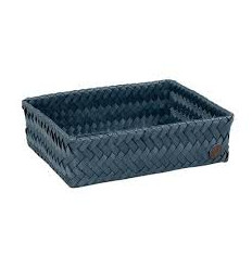 SMALL SQUARE OPEN BASKET STONEBLUE