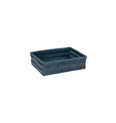 SMALL SQUARE OPEN BASKET STONEBLUE