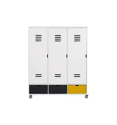 3-DEURSKAST LOCKER OP WIELEN MIX & MATCH