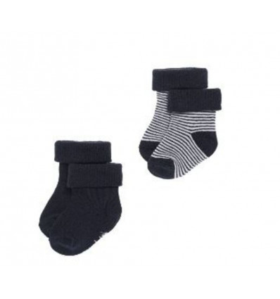 B SOCKS 2PCK GUZZ NAVY 0-3M 21