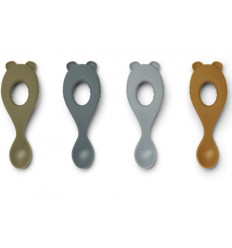 LIVA SILICONE SPOON 4P BLUE 21
