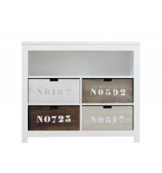 WANDKAST DUBBEL 5 OPEN VAKKEN BASIC WOOD