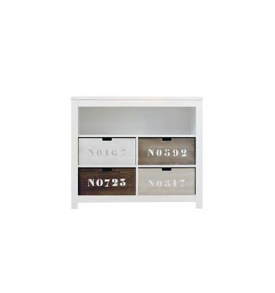 WANDKAST DUBBEL 5 OPEN VAKKEN BASIC WOOD
