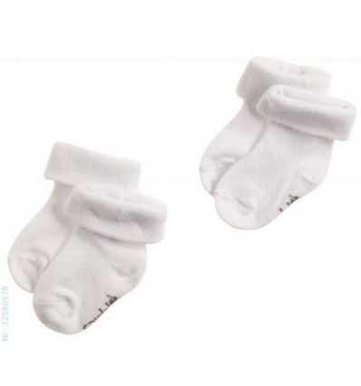 U SOCKS 2PCK BEEF WHITE 3-6M 21
