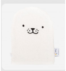 WASH CLOTH BEAR WHITE