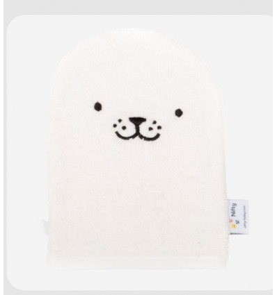 WASH CLOTH BEAR WHITE