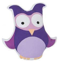 PRINTED CUSHION S OWL LILAC 62