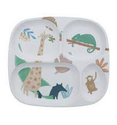 MELAMINE PLATE W/4 ROOMS FOREST BOY 62