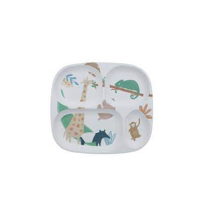 MELAMINE PLATE W/4 ROOMS FOREST BOY 62