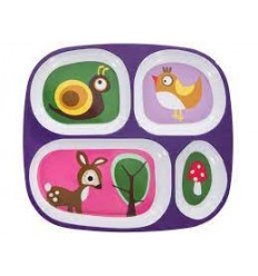 MELAMINE PLATE W/4 ROOMS FOREST GIRL 62