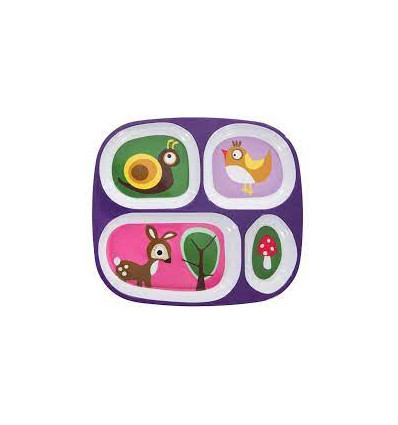 MELAMINE PLATE W/4 ROOMS FOREST GIRL 62
