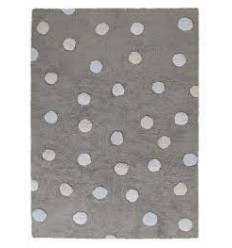 RUG TRICOLOR POLKA DOTS GREY-BLUE 22
