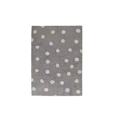 RUG TRICOLOR POLKA DOTS GREY-BLUE 22