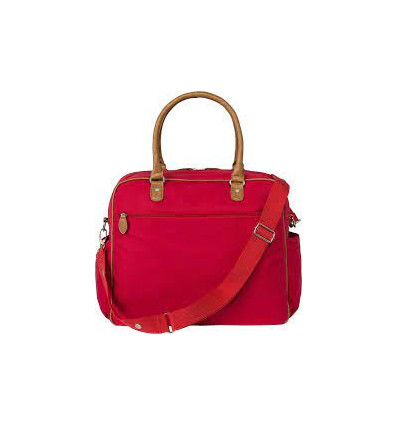 DIAPER BAG RED CANVAS BADGES GIRLS RED 4