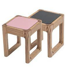 FLIP TOP STOOL PASTEL PINK/DARK GREY 62