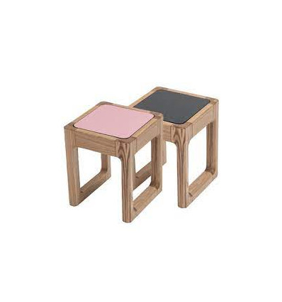 FLIP TOP STOOL PASTEL PINK/DARK GREY 7