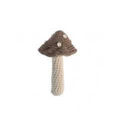 CROCHET RATTLE MUSHROOM BROWN 62