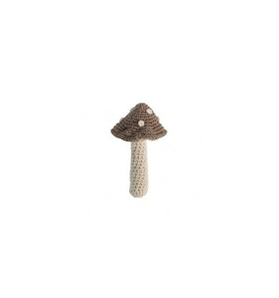 CROCHET RATTLE MUSHROOM BROWN 62