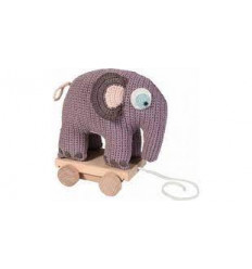 CROCHET PULL-ALONG TOY ELEPHANT LILAC 62