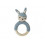 CROCHET RATTLE RABBIT ON RING BLUE 62