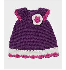 DOLL CLOTHES DRESS W/FLOWER LILAC 62
