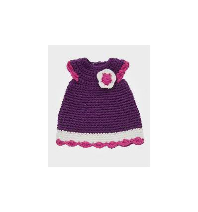 DOLL CLOTHES DRESS W/FLOWER LILAC 62