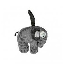 CROCHET MUSICAL PULL TOY ELEPHANT PASTEL