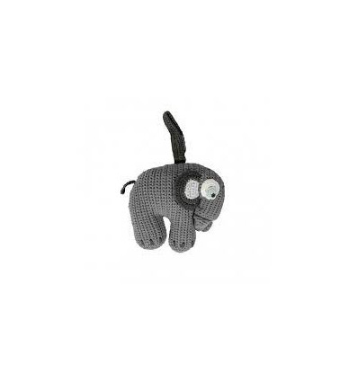 CROCHET MUSICAL PULL TOY ELEPHANT PASTEL