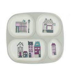 MELAMINE PLATE W/4 ROOMS VILLAGE GIRL 7