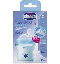 FLES IN GLAS 150 ML BLAUW NORMAAL DEBIET