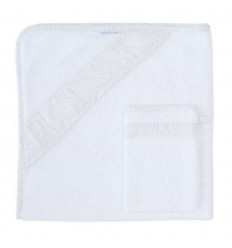 HOODED TOWEL + WASHCLOTH DOTS 94