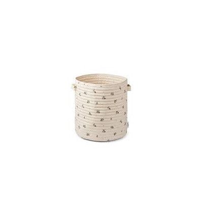 LIA QUILTED BASKET PEACH/SEA SHELL 21