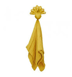 CUDDLE CLOTH MUSLIN PEACOCK OCS MUSTARD