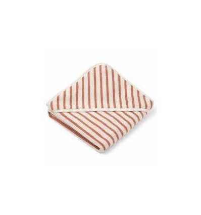 LOUIE HOODED TOWEL TUSCANY ROSE/CREME 21
