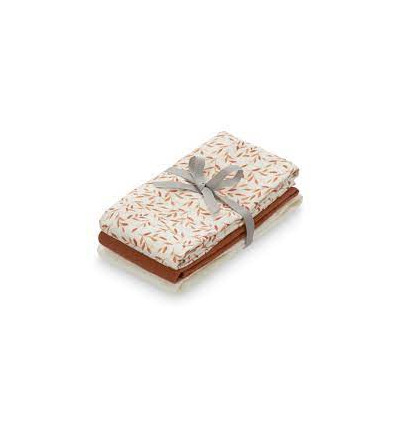 MUSLIN CLOTH 3P MIX CARAMEL/CREAM/WHI 21