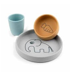 SILICONE DINNER SET ELPHEE COL MIX 25
