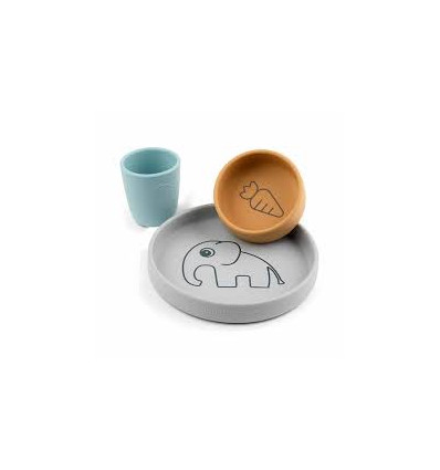 SILICONE DINNER SET ELPHEE COL MIX 25