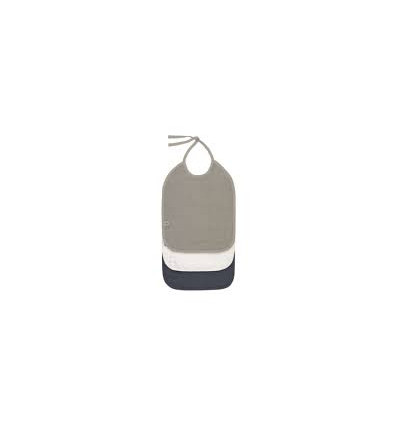MUSLIN/TERRY BIB OLIVE/MILKY/NAVY 24