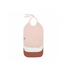 MUSLIN/TERRY M BIB PINK/MILKY/RUST 24