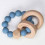 TEETHER SILICONE & WOOD BEADS BLUE 23