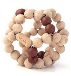 WOODEN BEADS BALL RUST 25