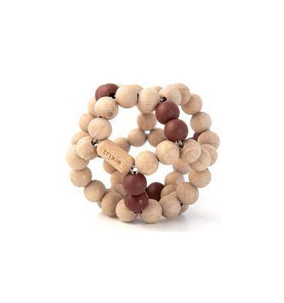 WOODEN BEADS BALL RUST 25