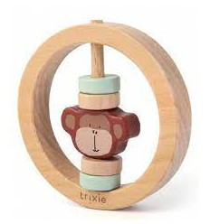 WOODEN ROUND RATTLE MR. MONKEY 241