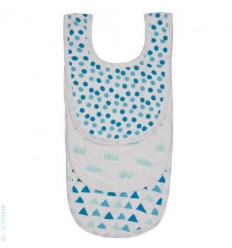 MUSLIN BIB 3 PACK, LITTLE KING&QUEEN