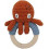 CROCHET RATTLE ON RING OCTOPUS RED 211