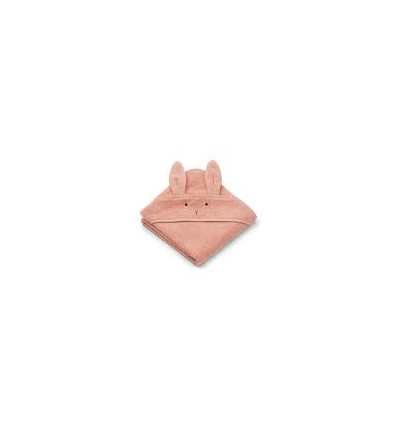 ALBERT HOODED TOWEL RABBIT DUSTYCORAL 21