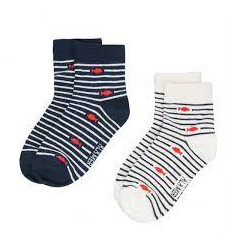 ATRIBORD SOCKS BB BLANC/NAVY T3