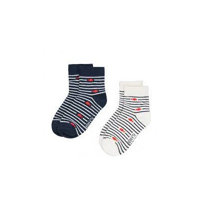ATRIBORD SOCKS BB BLANC/NAVY T3
